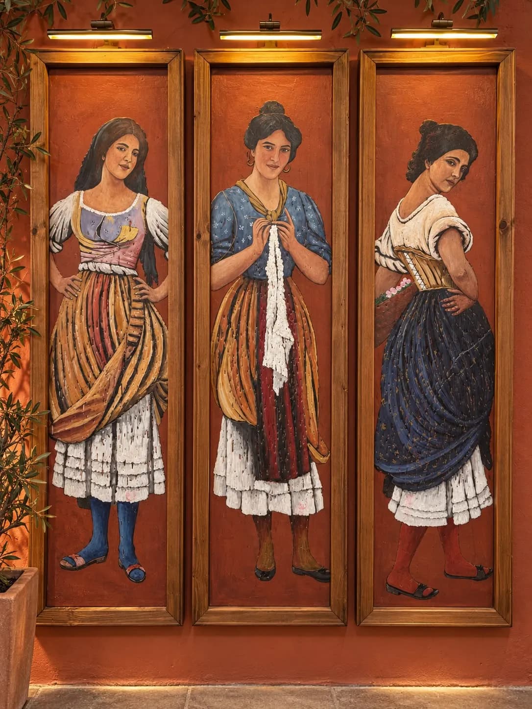 Dipinto murale a trittico