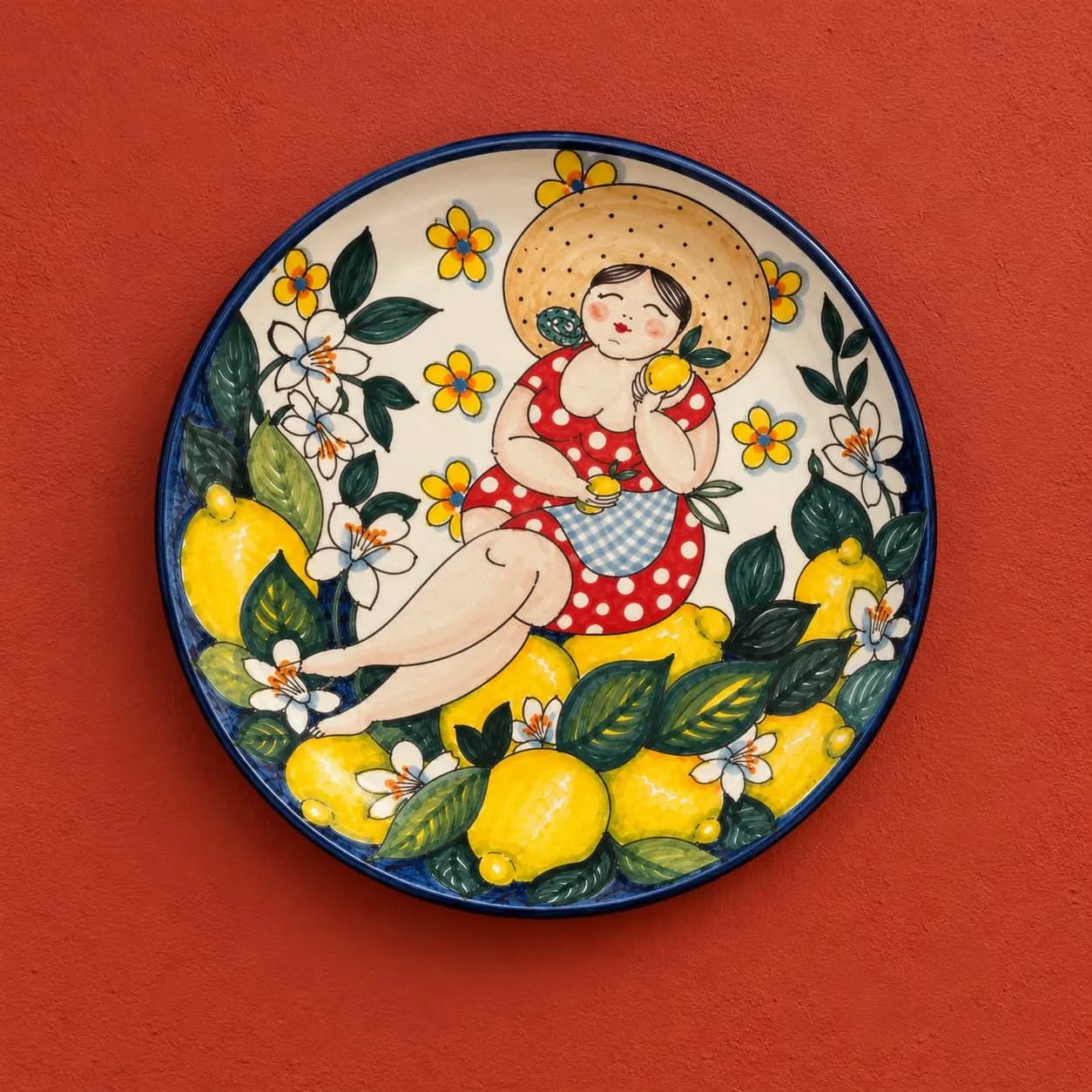 Piatto in ceramica con limoni